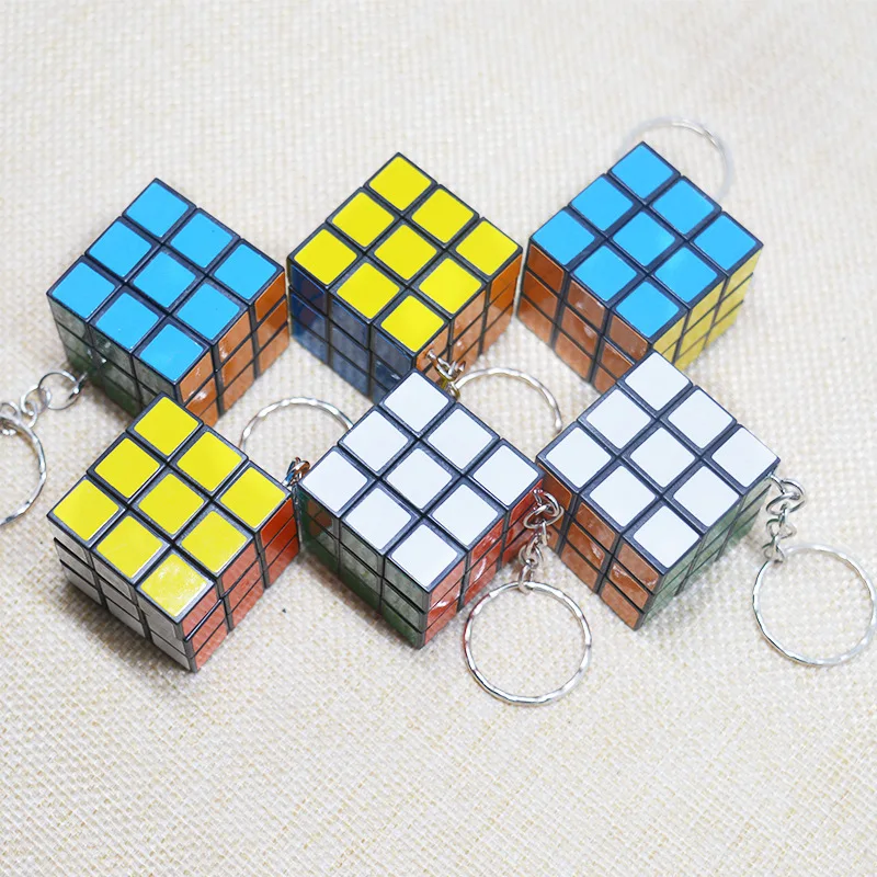 5/10 Pcs Mini 3cm Cube Keychain Pendant Children Puzzle Beginning Early Learning Toys Third Order Mini Cube Keychain Toys