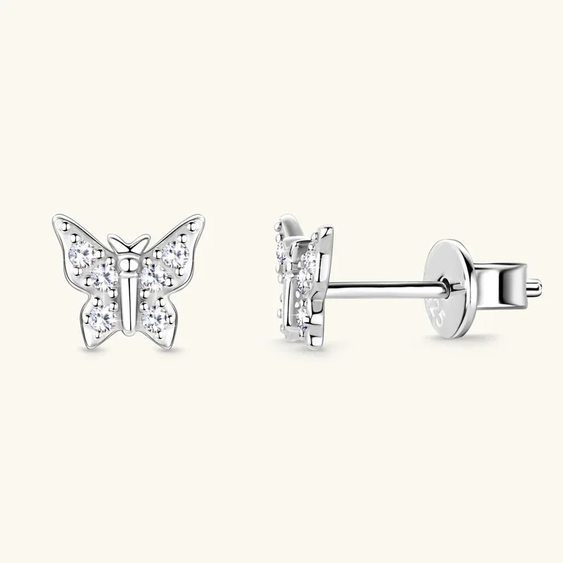 Original 925 Sterling Silver Earrings Butterfly Moissanite Earring With Certificate For Women Pendientes Plata 925 Jewelry