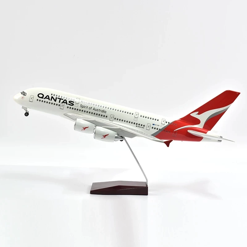 

1:160 Scale Aircraft 47cm Model Airbus A380 Australia Airlines With Led Light Stand Diecast Resin Planes Collected Decoration