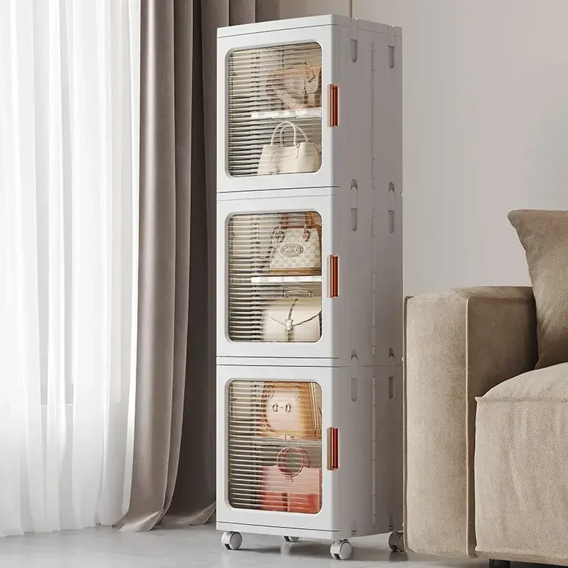

Cabinet Storage Cabinet Household Baby Closet Children's Toys Snacks Easy Storage Cabinets Storage Free Installation Foldable