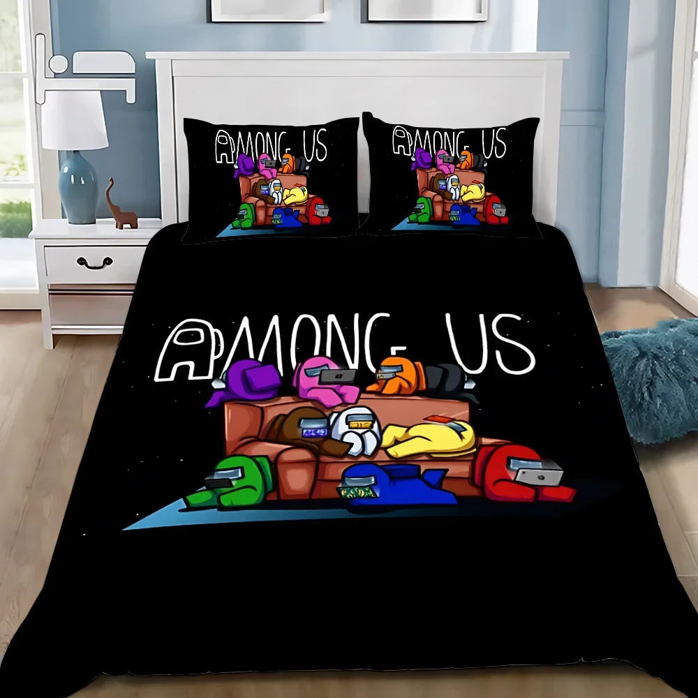 Duvet Cover Pillowcase Bedding Set Game A-A-Amongs Us Adult Boy Girl Bedroom Decoration Children Gift Single Double Home Textile