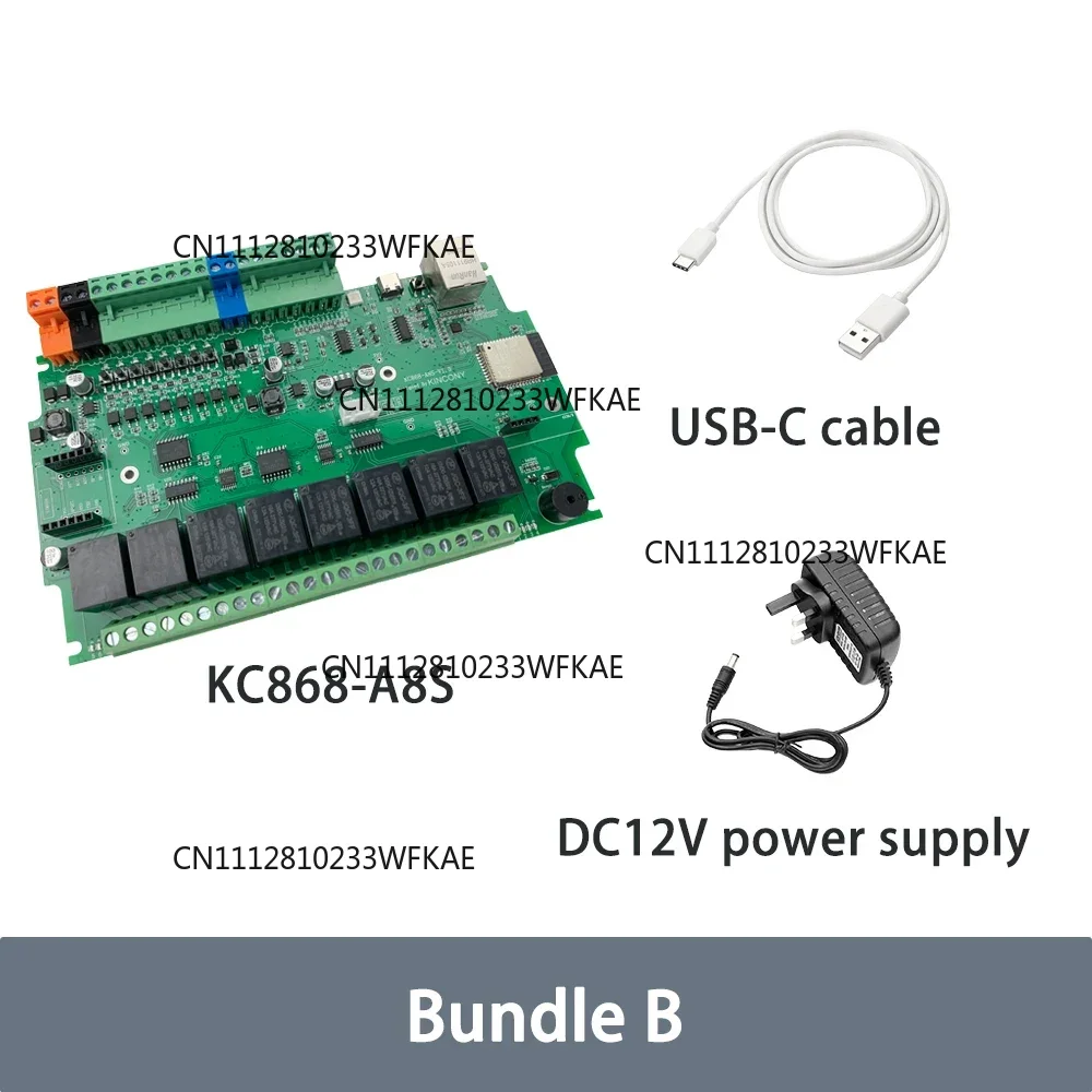 KC868-A8S ESP32 GSM Development Board DIY Switch Module RJ45/WiFi Relay MQTT Web Service HTTP ESPhome Home Assistant Tasmota