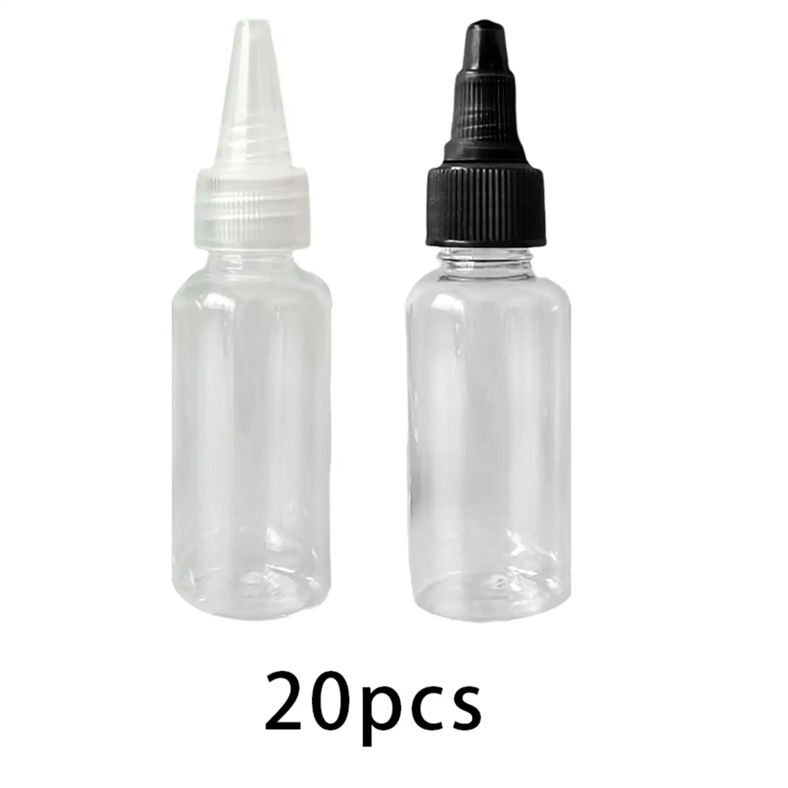 20 Pieces Sharp Mouth Dropper Bottle 30ml Empty Squirt for Arts Crafts Paint