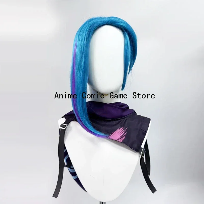 IN STOCK Jinx Arcane Cosplay Outfit Wig  Anime Game LoL Purple Hat  Accessories Outfits Halloween Party Role Play Suit for Women