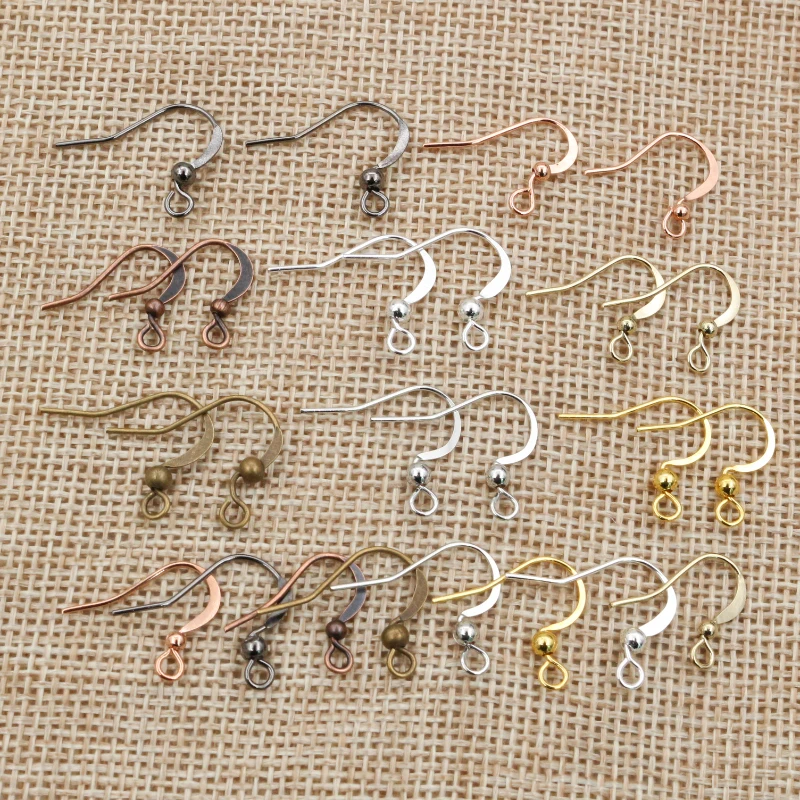100 sztuk/partia 19x18mm DIY kolczyki ustalenia kolczyki zatrzaski haki armatura DIY tworzenia biżuterii akcesoria mosiądz hak...