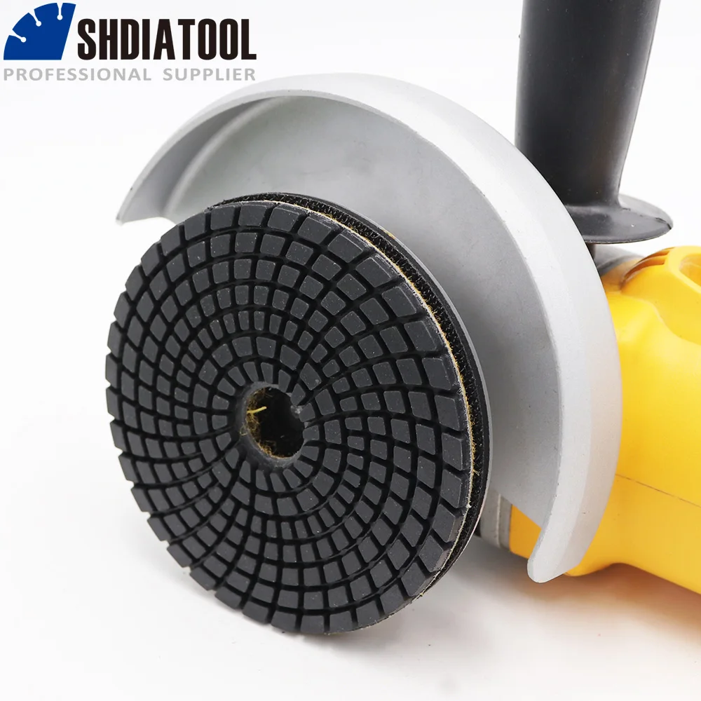 SHDIATOOL 5pcs Diamond Polishing Pads Grain Black Buff Sanding Disc for Granite Marble Ceramic Grinding Terrazzo Disc