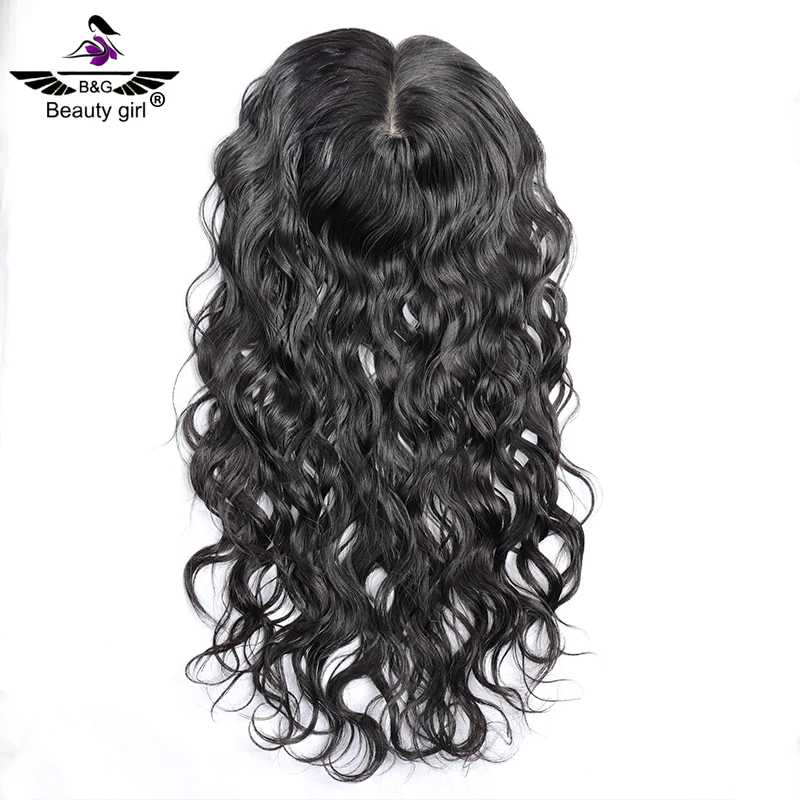 

High Density Natural Hairline European Jewish Hair Toupee Wavy Lace Front Silk Base Human Hair Topper Women