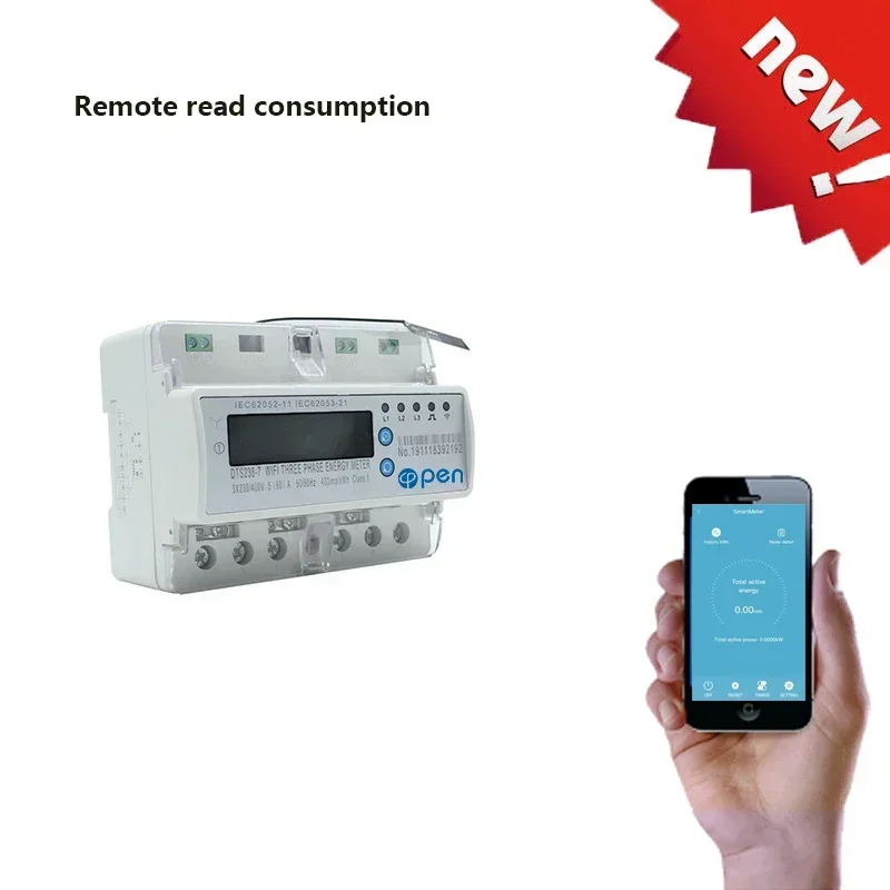 Three phase WIFI kwh remote control Smart Energy Meter 400V over/under voltage protection for Smart homefactory outlet
