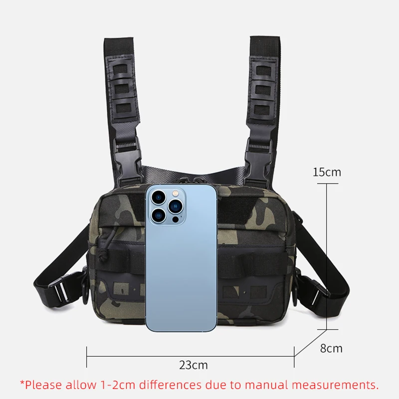 Fishing Tactical Chest Bags Vest Fanny Pack Outdoor Sports Camping Hiking Cycling Climbing EDC Rig Pouch Fishing Lures Bag