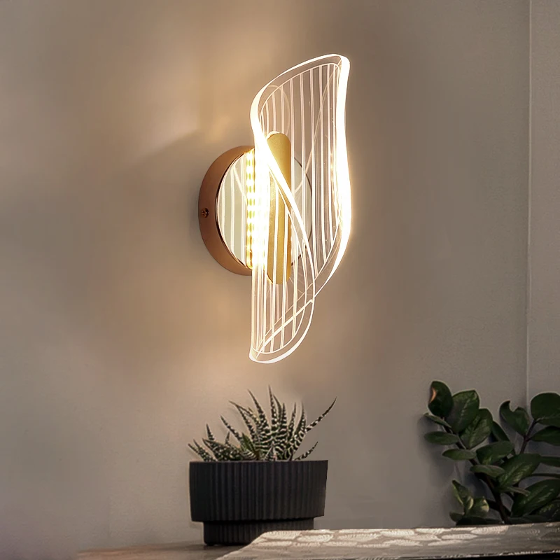 

18W LED Wall Lighting Modern Spiral Led Acrylic Wall Lamp Indoor Wall Light Fixtures For Bedding Room Living Room