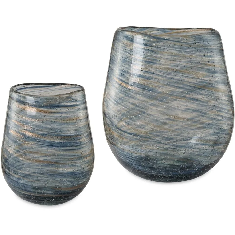

18158 Aurora - Vase (Set of 2)-9.25 Inches Tall and 6.5 Inches Wide