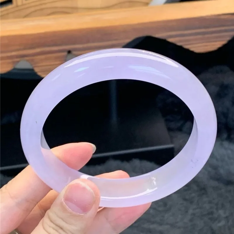 Myanmar natural violet jadeite with large ring size, processed bracelet, first-hand jade bangle, ice-waxy texture