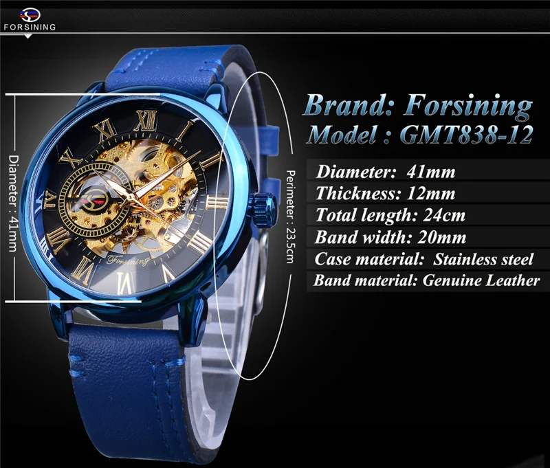 Forsining 99A Hollow Engraving colors Leather Factory Direct Selling Skeleton Mechanical Hand Wind Watches Men Heren Horloge
