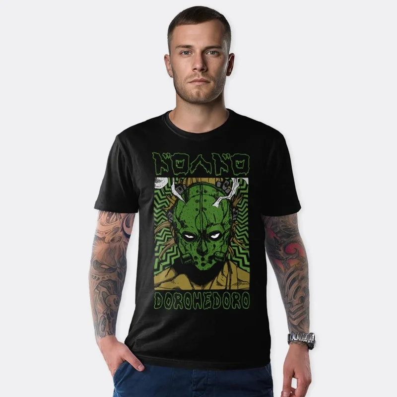 Dorohedoro Nikaido Mask Dark Anime T-Shirt Metal Team Kaiman Manga Unisex Graphic Tee Caiman Horror Halloween Gift Streetwear