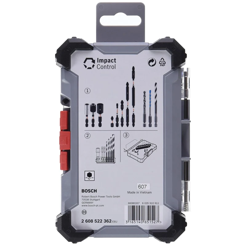 Imagem -03 - Bosch-caixa Vazia Translúcida Haste de Extensão para Broca Suporte Caixa de Armazenamento Acessórios para Ferramentas 165x105x50 mm 2608522362