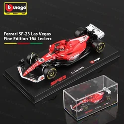 Bburago 1:43 Ferrari SF-23 Monza Livery Edition SF23 Las Vegas 16# Formula One With Hardcover F1 Alloy Car Collection Toy Gift