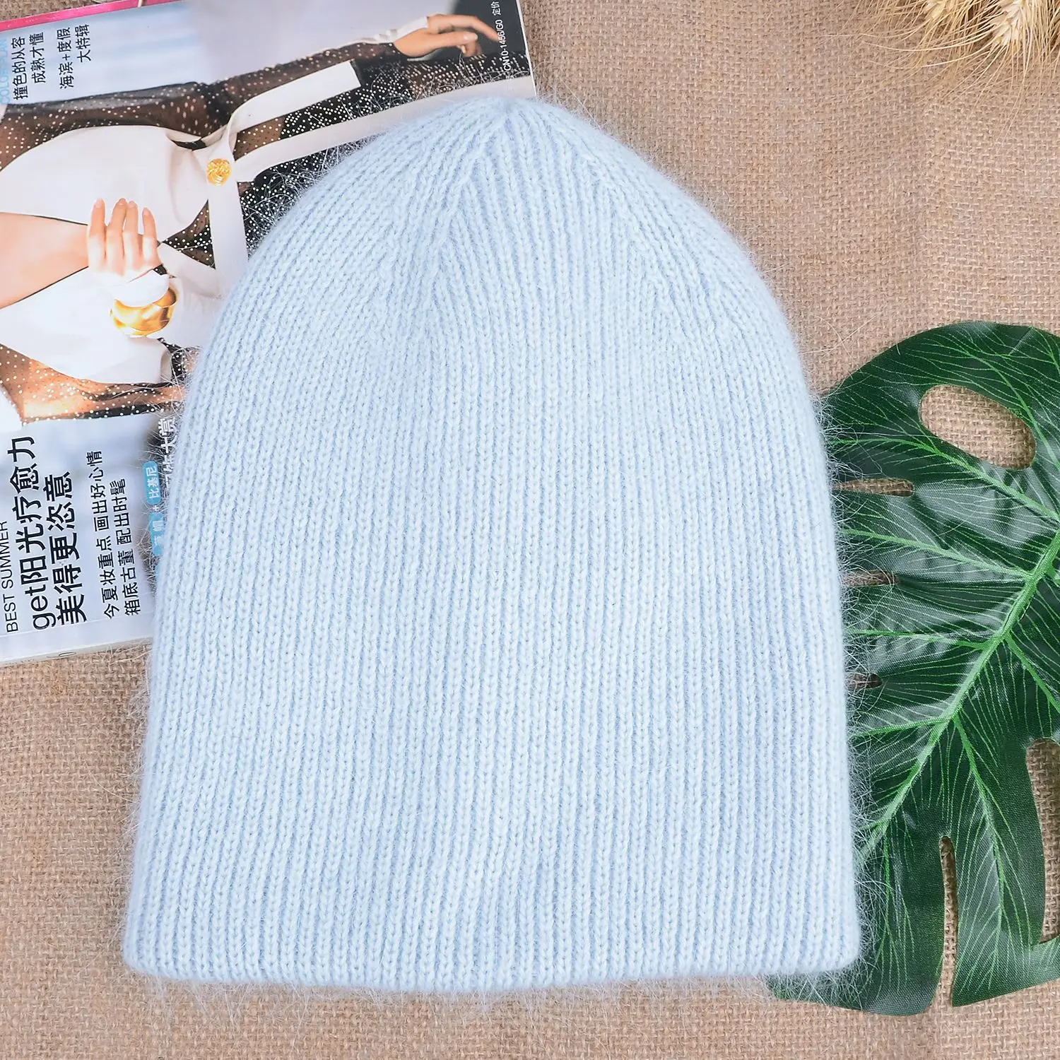 13 Farben neue hochwertige, am besten abgestimmte Damen-warme Skullies-Mütze aus Kaninchenfell, Wintermütze für Damen, weiche Herbstmütze, Geschenk – Detail 16