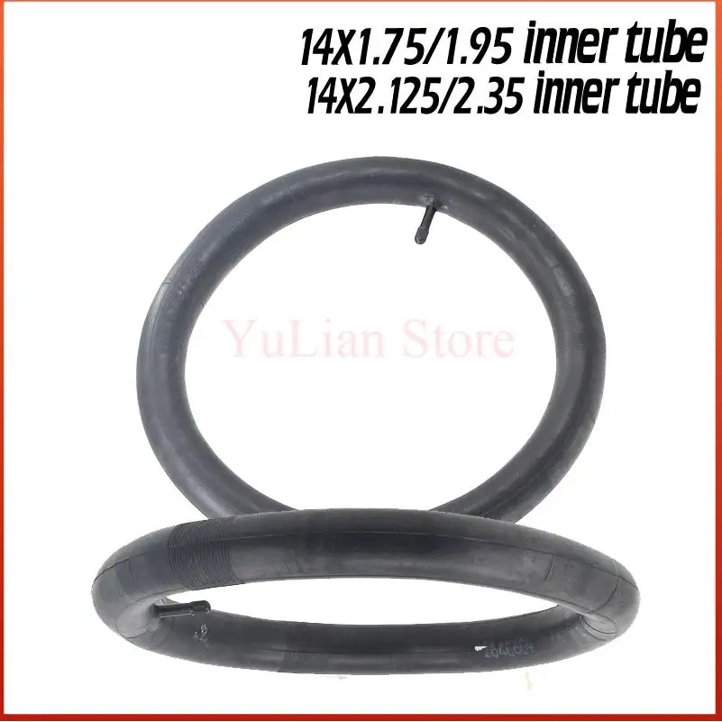 14x1.75/1.95 14x2.125/2.35 14 Inch Inner Tube Straight Rod Suitable for Electric Bicycle Accessories