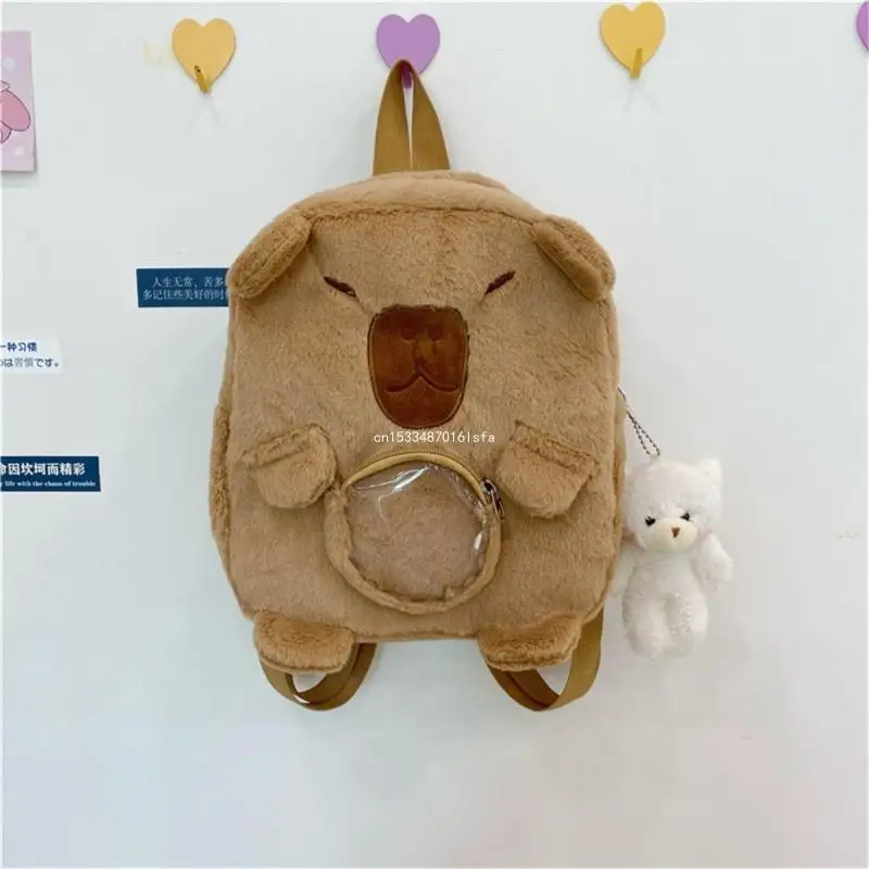 Stylish Capybara Trendy Plush Bag with Adjustable Straps Christmas Gifts Dropship