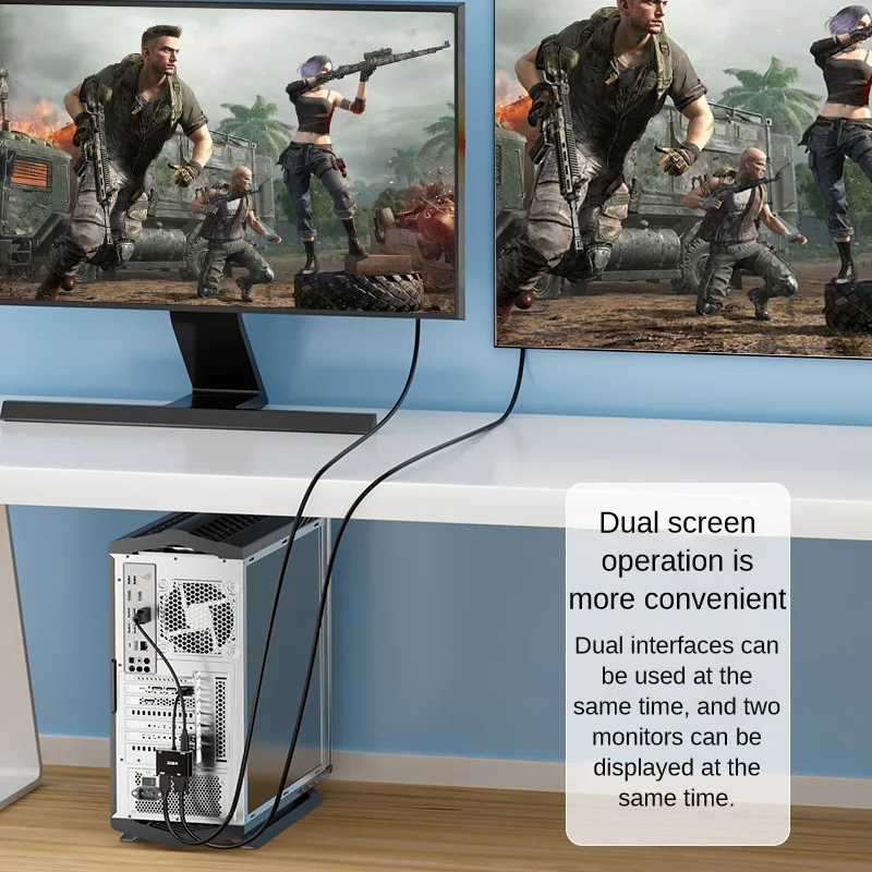 VGA to HDMI VGA Converter 1080P Dual Mirror Output Adapter With 3.5mm Audio USB Power Supply Only Mirror Display Not Extend Scre