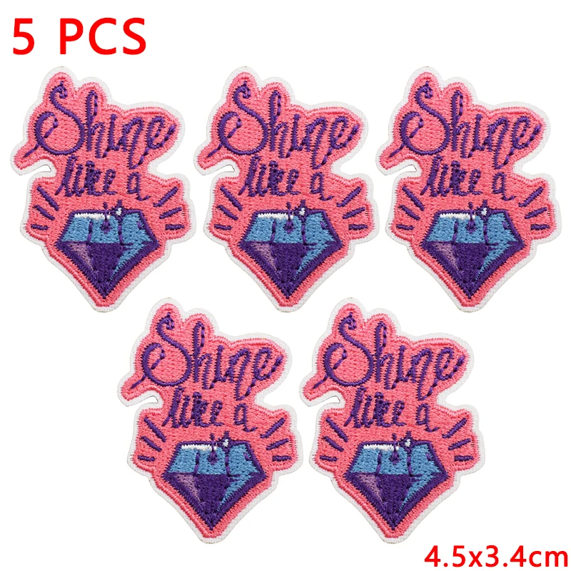 5 pcs/let Phrases Embroidered Patches Letters Patch Iron On Patches For Clothing thermoadhesive Patches For Clothes Jacket DIY