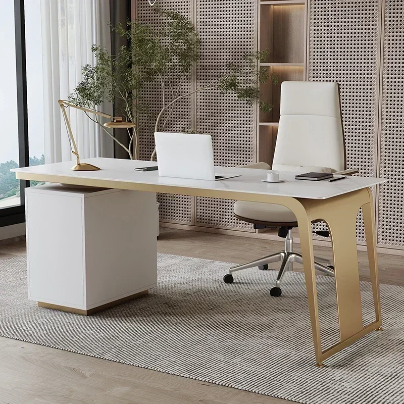 LMM light luxury rock slab desk modern simple office home computer desk study