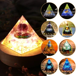 Natural Tiger Eye Orgonite Pyramid Crystals Energy Reiki Chakra Multiplier Amethyst Meditation Lucky Wealth Stone Crafts Jewelry
