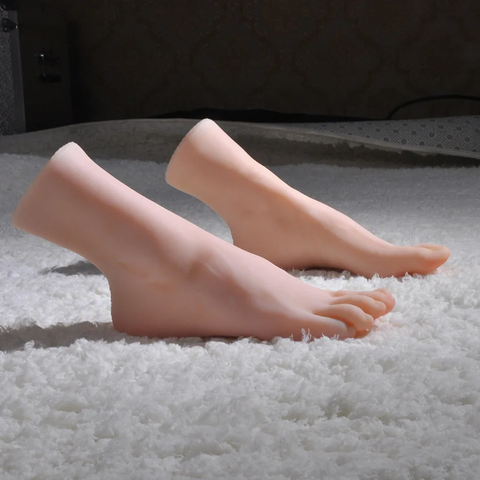 

Female Nail Practice Foot Real Soft Silicone Foot Model Mannequin Feet Fetish For Manicure Shoes Sock Jewelry Display TPE 3812