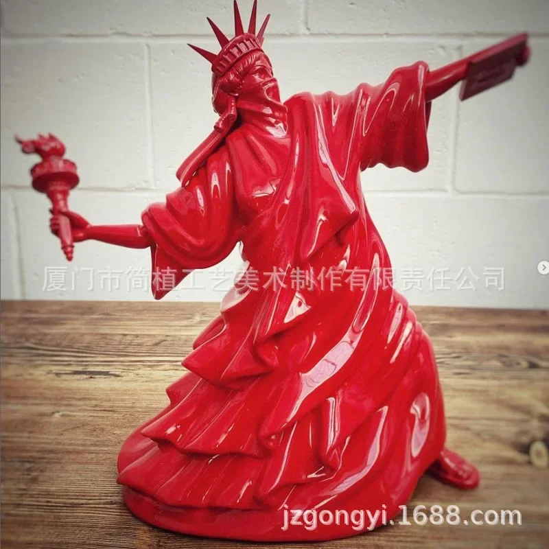 Modern Art Statue of Liberty, Throw Torch, Riot of Liberty Fine Art, London Art fair Resin Sculpture, Home Decor, Best Gift