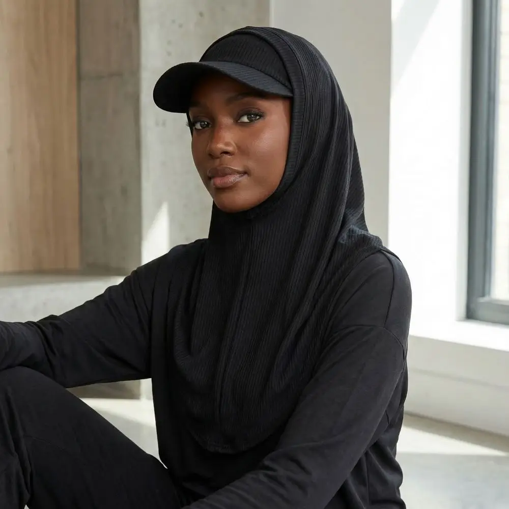 

Multi-Functional Casual Sun Hat with Hood Solid Color Wide Brim Neck Shade Cap Neck Protection Breathable Balaclava Hat Fishing