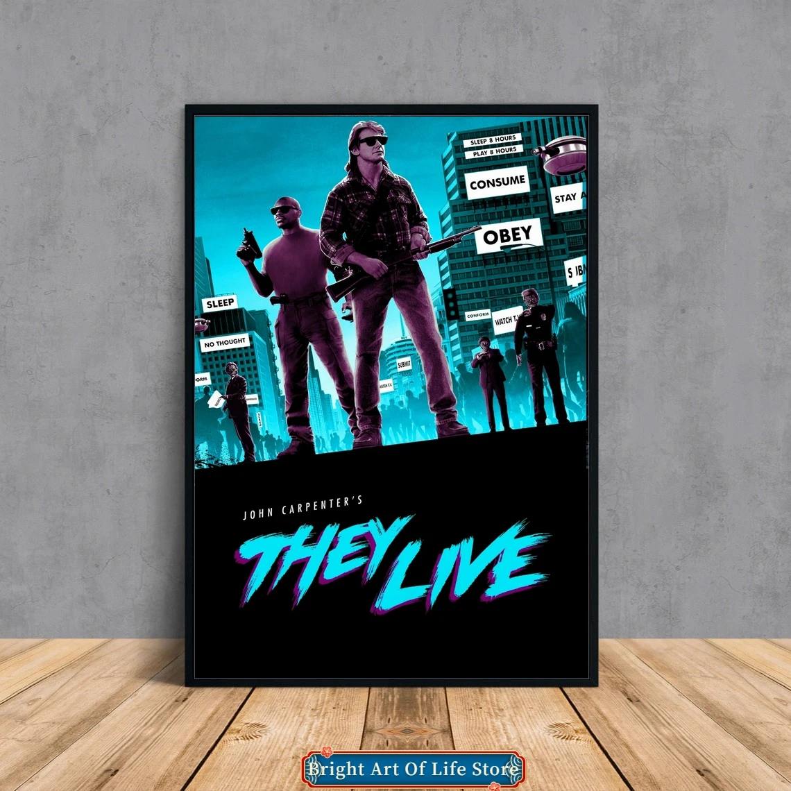 

They Live (1988) Classic Movie Poster Star Cover Photo Canvas Print Apartment Home Decor Wall Painting (Unframed)