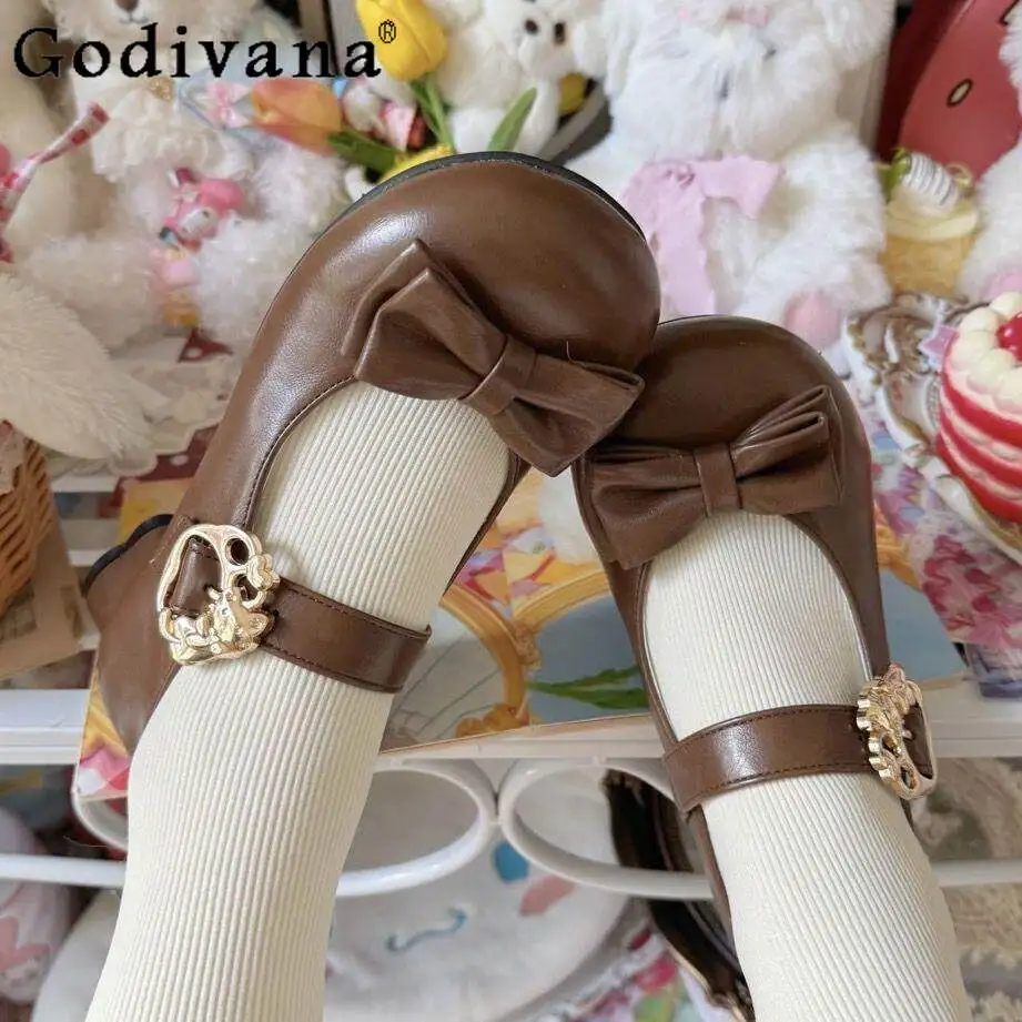 

Japanese Original Versatile Cute Lolita Lo Shoes Low Heel Round Head Sweet Cute Cartoon Doll Lolita Women's Shoes