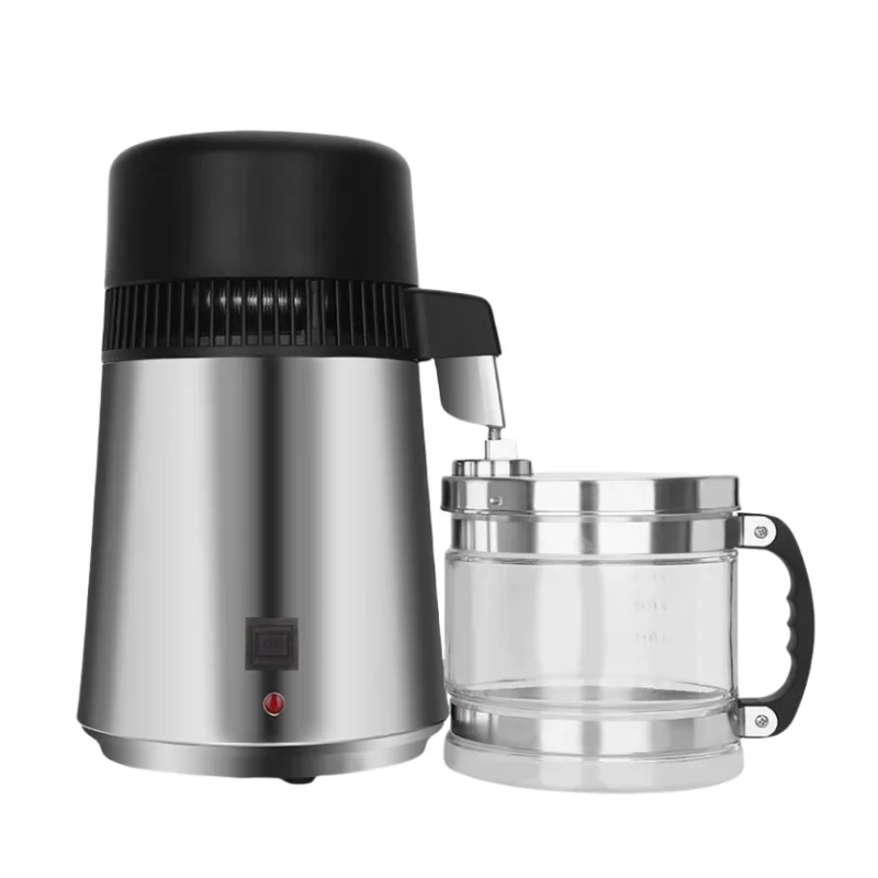 

4L Stainless Steel Water Distiller Purifier Countertop Water Filter Distillation Machine With Glass Jar for Home Hospital Lab