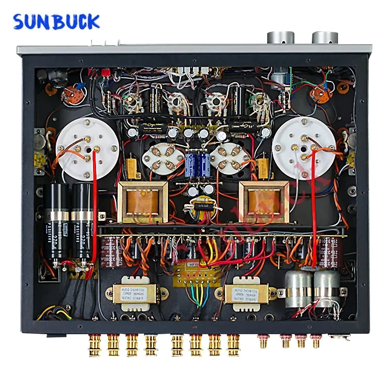 Amplificador do tubo do vácuo da classe A de Sunbuck, amplificador traseiro equilibrado, 2,0, 30W, 6SL7, 6WG7, 300B, impulso 845