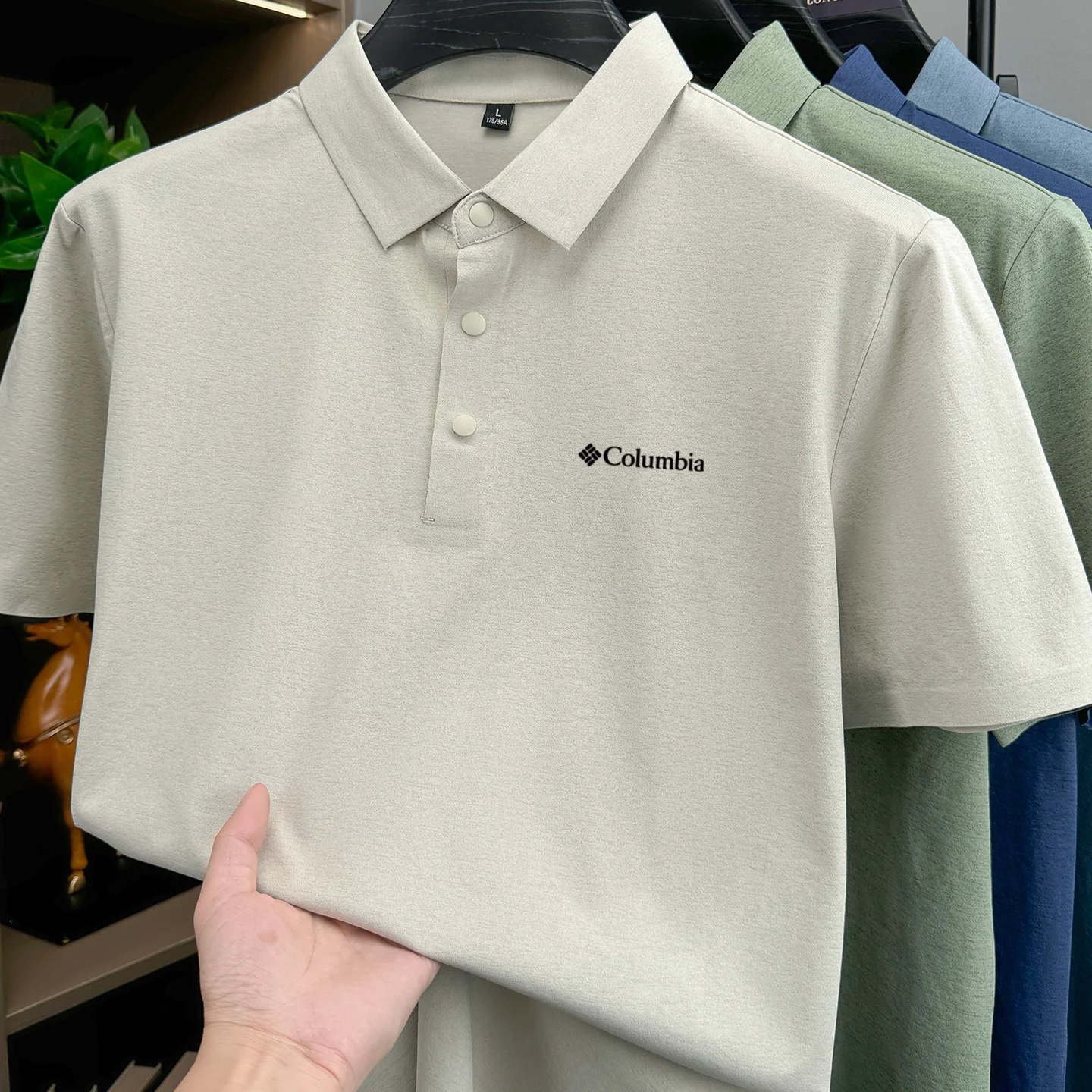 Herren-Poloshirt mit Kragen, Kurzarm, knitterfrei, Business-Casual-Oberteil, Premium-Qualität, Designer-Stil, bestes Preis-Leistungs-Verhältnis – Detail 9
