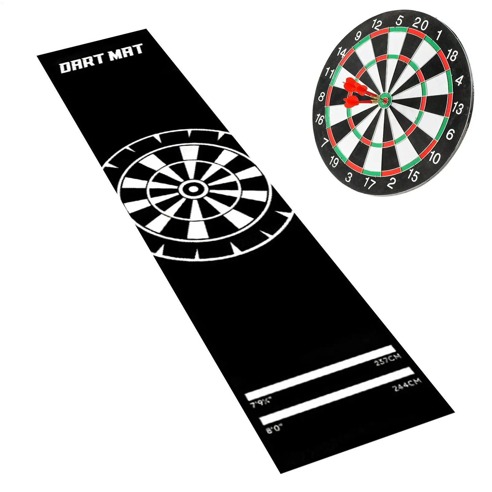 Dart Mat Non Slip Darts Mat Checkouts with Throw Lines Heavy Duty Dart Points and Flooring Protector for Game Room Office Sports