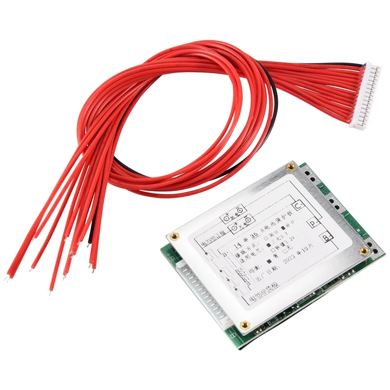 리튬 이온 리폴리머 배터리 보호 보드, 전기 자전거 스쿠터용 밸런스 포함 BMS PCB 보드, 14S, 52V, 35A