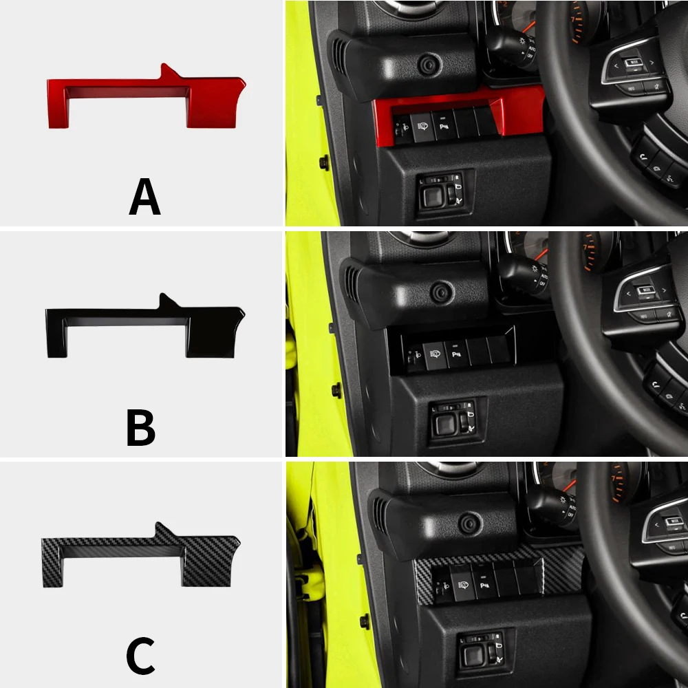 

For Suzuki Jimny JB64 JB74 2018 2019 2020 2021 2022 2023 2024 2025 LHD RHD ABS Carbon Fiber Pattern Multifunctional Button Frame