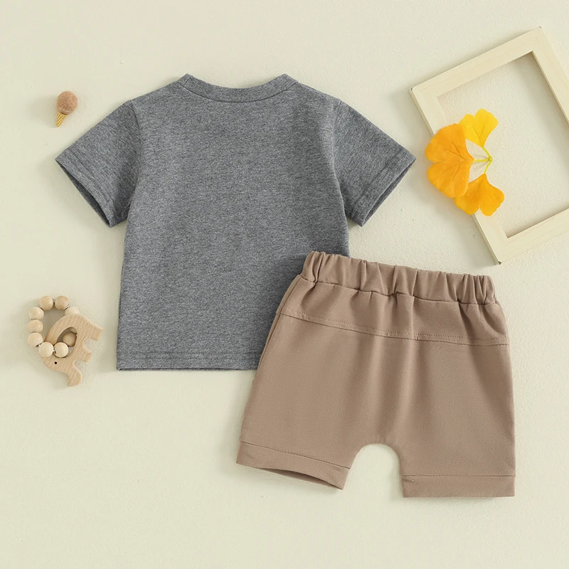 

Kupretty Baby Boy Clothes Toddler Summer Outfit Short Sleeve T-Shirt Tee Tops Joggers Casual Shorts 2Pcs Clothing Set