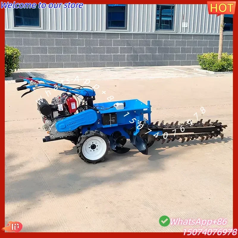 2026 2026 Hot Sales Walking Chain Trencher Adjustable Depth Walk Behind Chain Trencher Strong Adaptability Ditching Machine