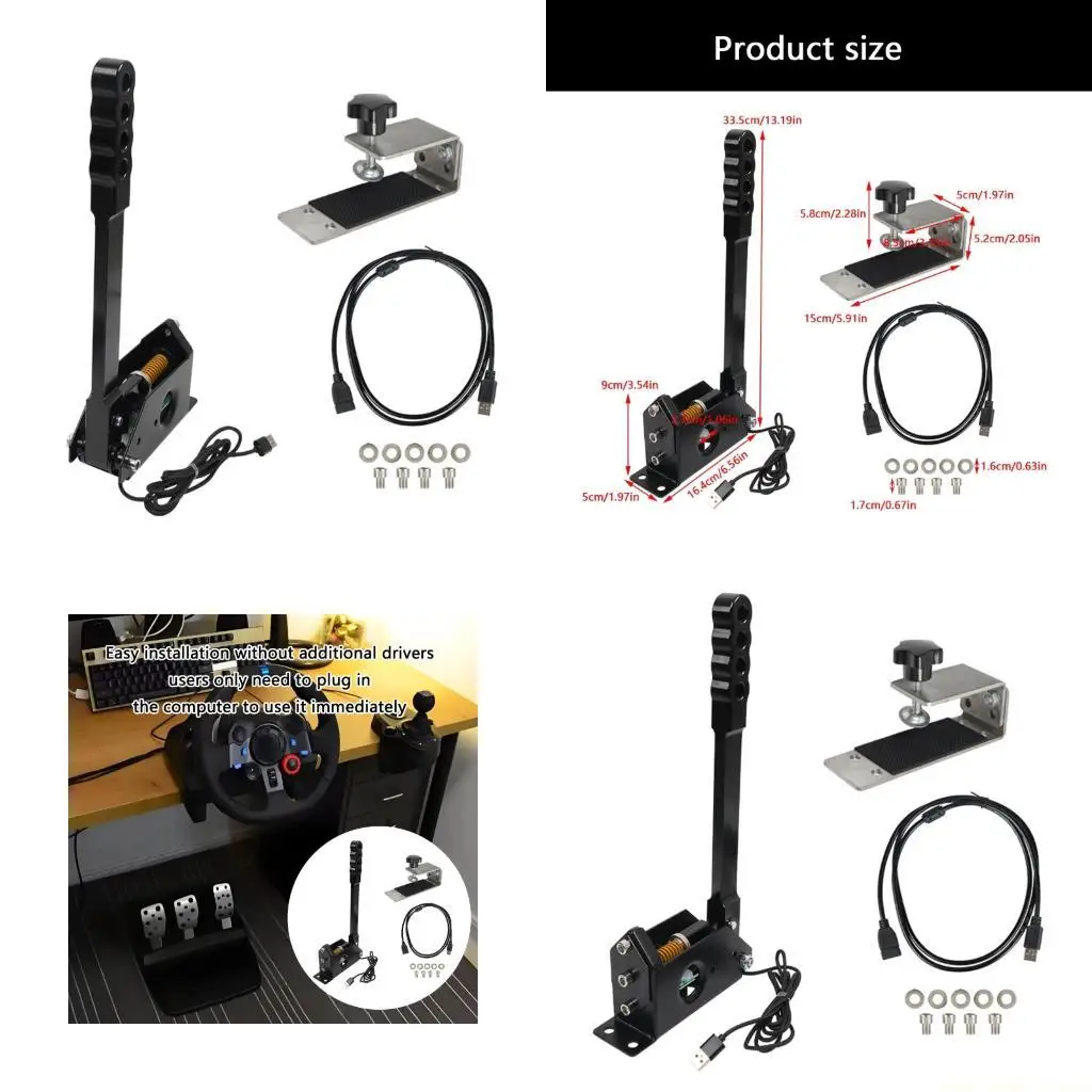F62C Fast Response Aluminum Alloy Handbrake Controller For Racing Game USB Plug And Play Suitable for G27 G29 Simulators Gear