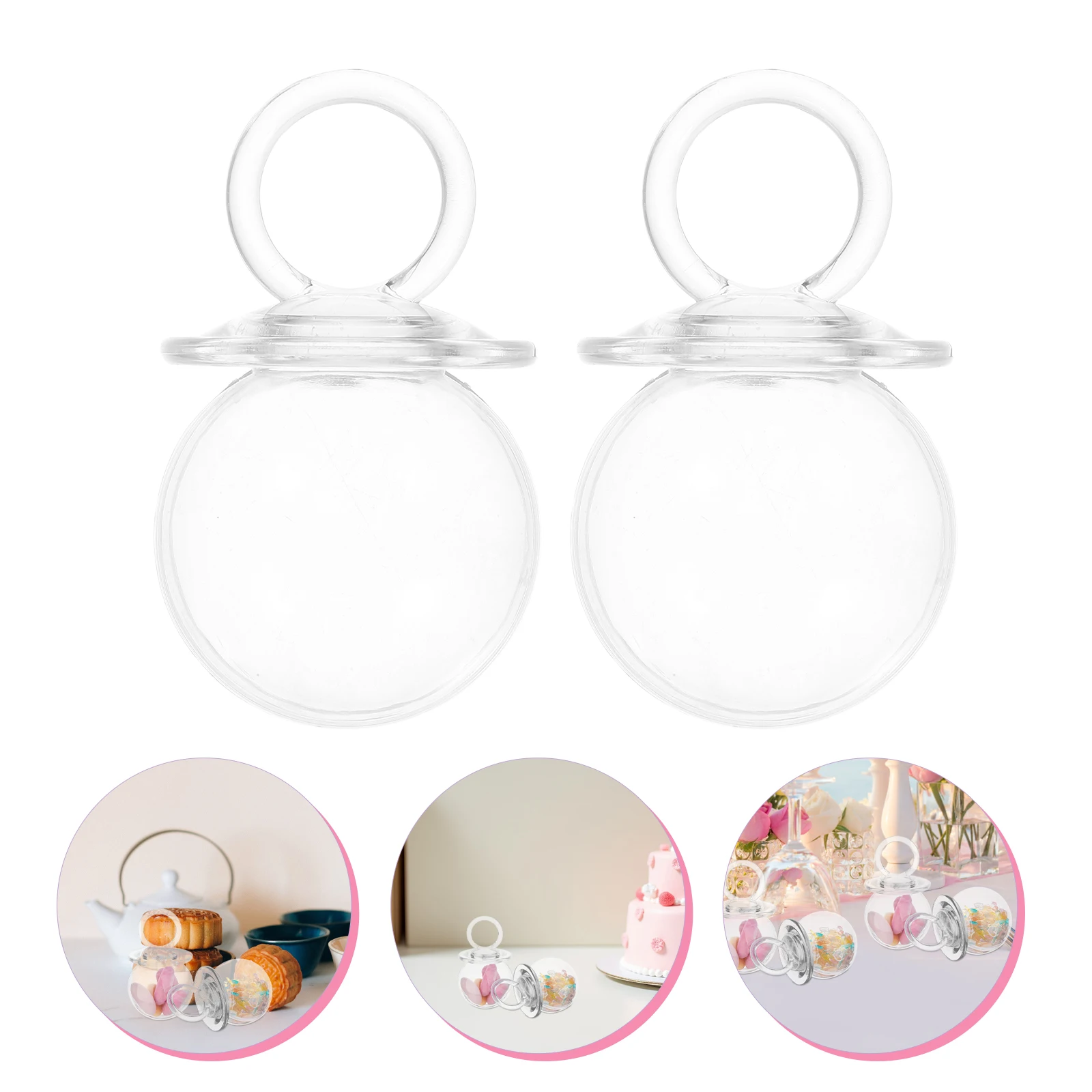 

24 Pcs Transparent Box Pacifier Candy Infant Plastic Clear Boxes for Shower
