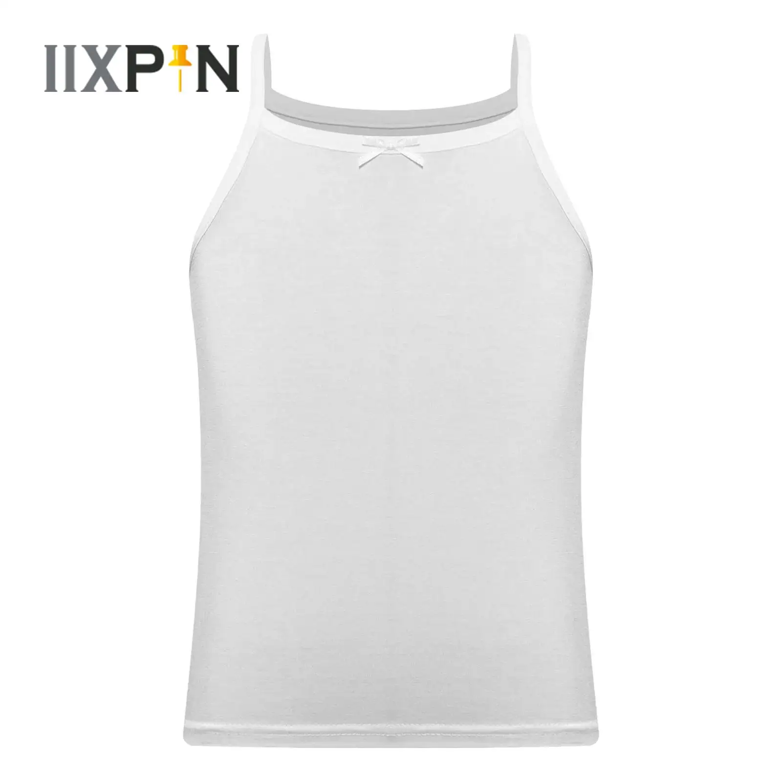 

Summer Basic Tanks for Kids Girls Spaghetti Strap Camis Tops Solid Color Sleeveless Bow Camisole Vest Underwear Casual Clothes