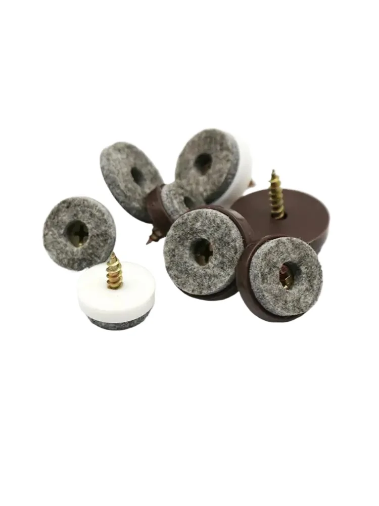 8-24 Pcs 28/24/22/20mm Silencing And Antiskid Table Chair Foot Nail Cabinet Screw Felt White Sofa Hardware