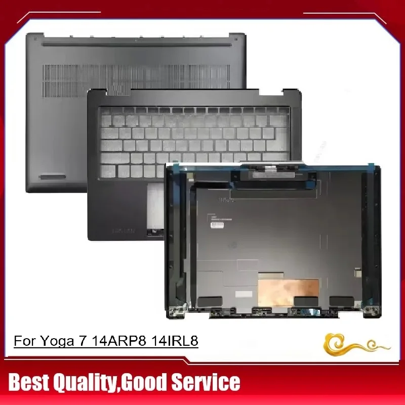 

New replaced case For Lenovo Yoga 7 14ARP8 14IRL8 2023 LCD back cover /Palmrest upper cover /Bottom case,Gray