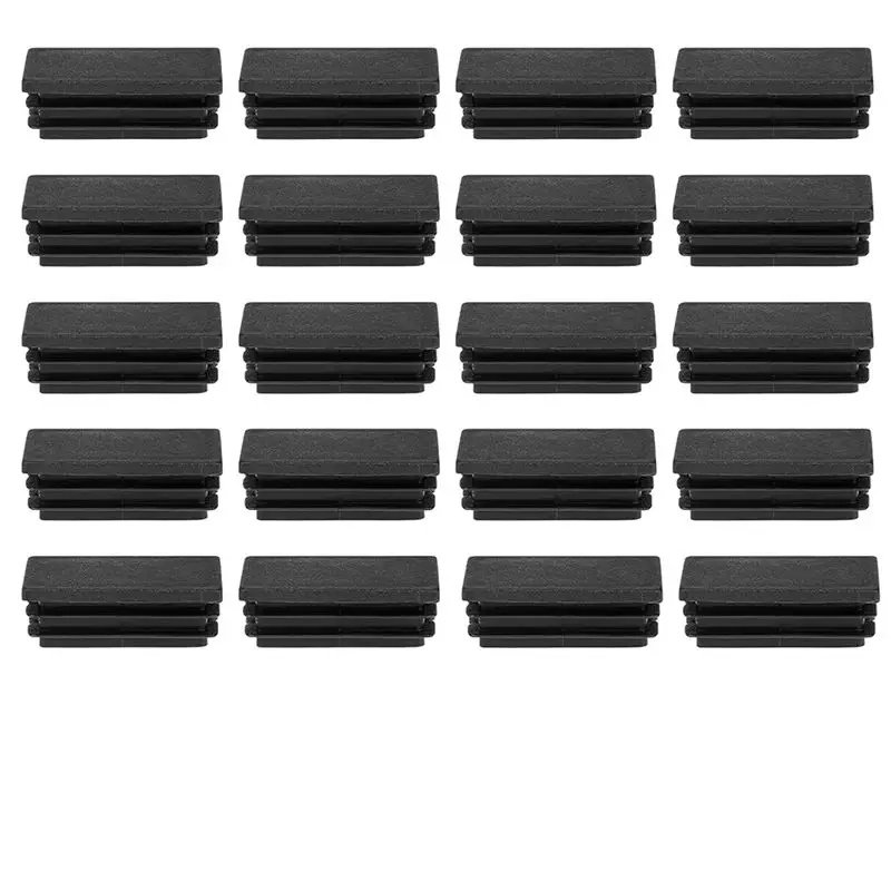 a24f-200-pack-1-x-2-inch-rectangle-end-caps-tubing-end-caps-black-plastic-plug-rectangle-foot-caps-plastic-tubing-plugs