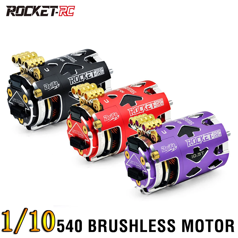 

Surpass Hobby Rocket-RC 540 Sensored Brushless Motor 10.5T 13.5T 2-3S 3.175 mm Shaft for 1/10 RC Racing Drift Car Parts