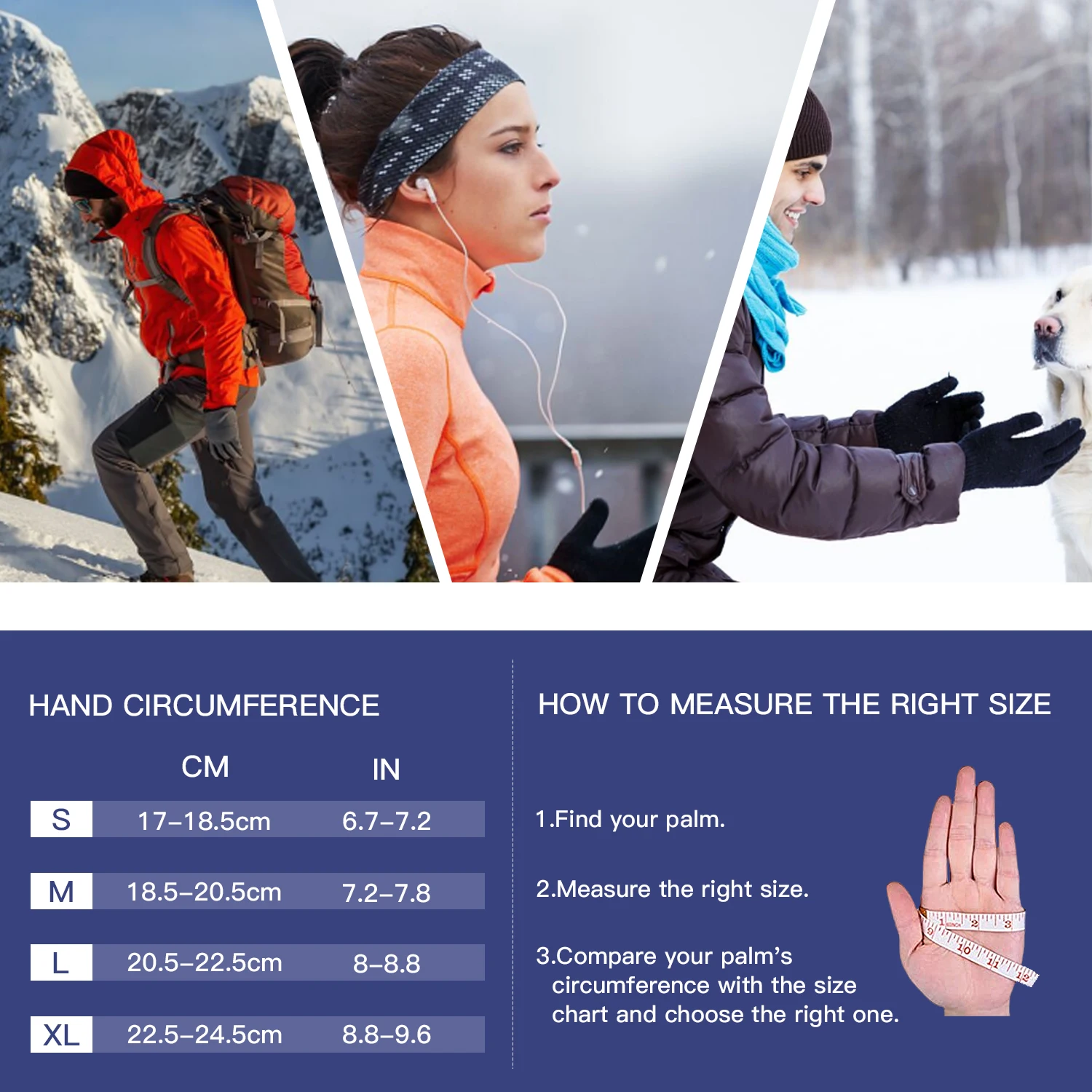 3M Thinsulate Waterproof Men’s Women’s Winter Cycling Gloves Thermal Touchscreen Ski Gloves for Running Outdoor Sports Gloves