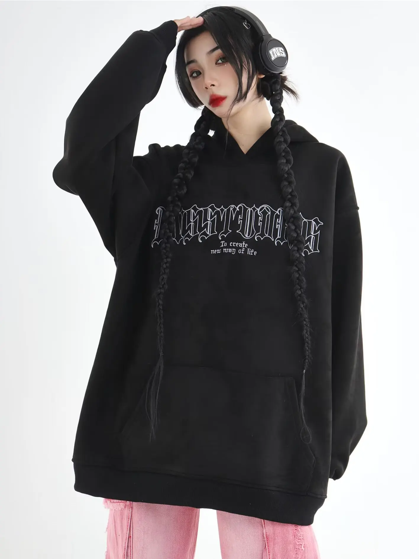 

Ins модная толстовка с капюшоном и буквенным принтом, трендовый универсальный свободный повседневный молодежный мужской и женский спортивный пуловер