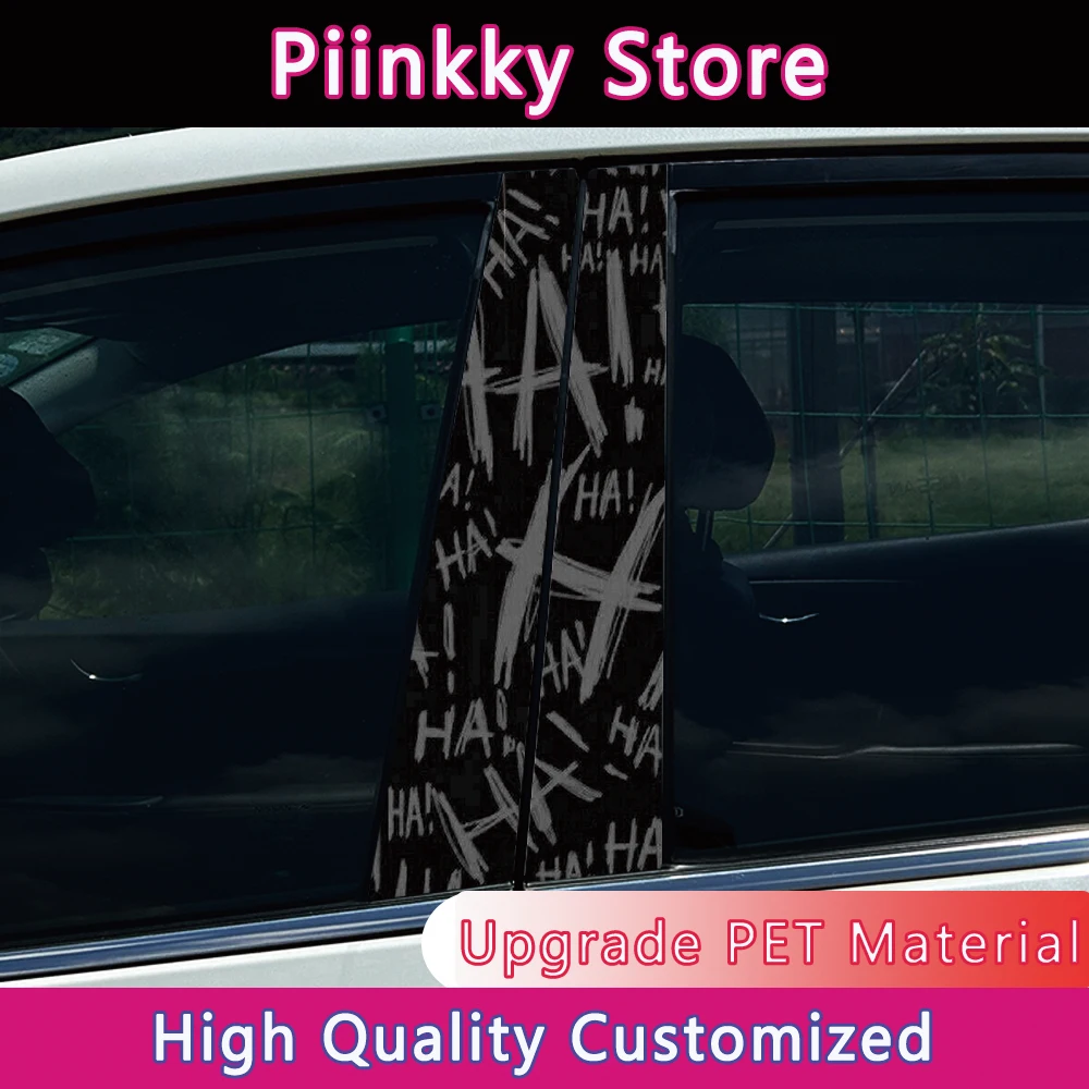 Joker HAHAHAHA Car Stickers DIY Car B-pillar Cover Scratches Waterproof Durable Cartoon Automobile Decoration Auto PET Decals